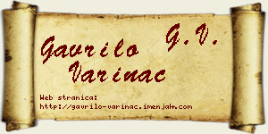 Gavrilo Varinac vizit kartica